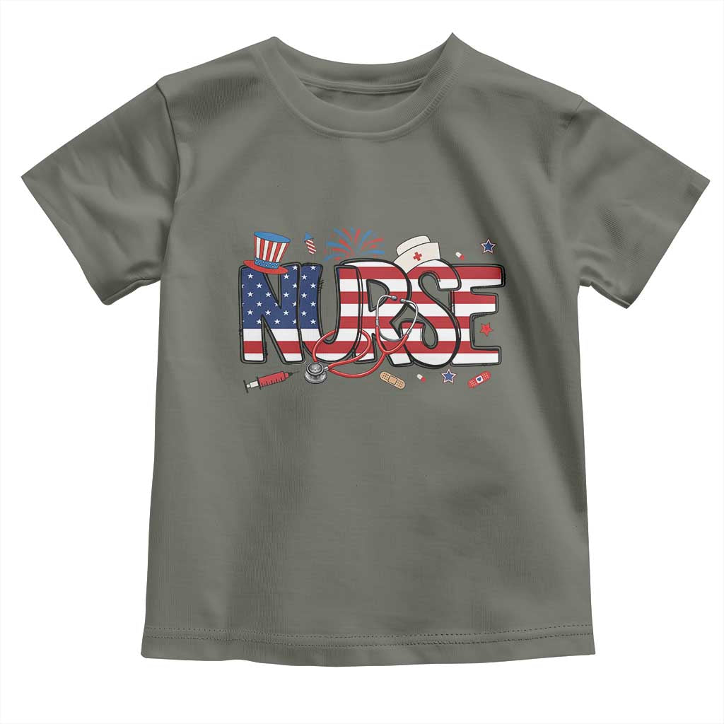USA 250 Proud American Nurse Toddler T Shirt Patriotic Healthcare Hero