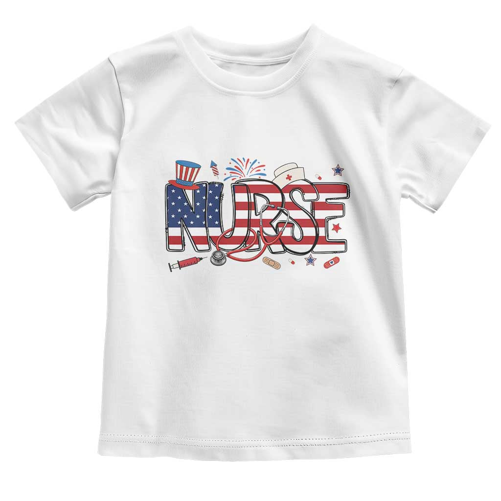 USA 250 Proud American Nurse Toddler T Shirt Patriotic Healthcare Hero