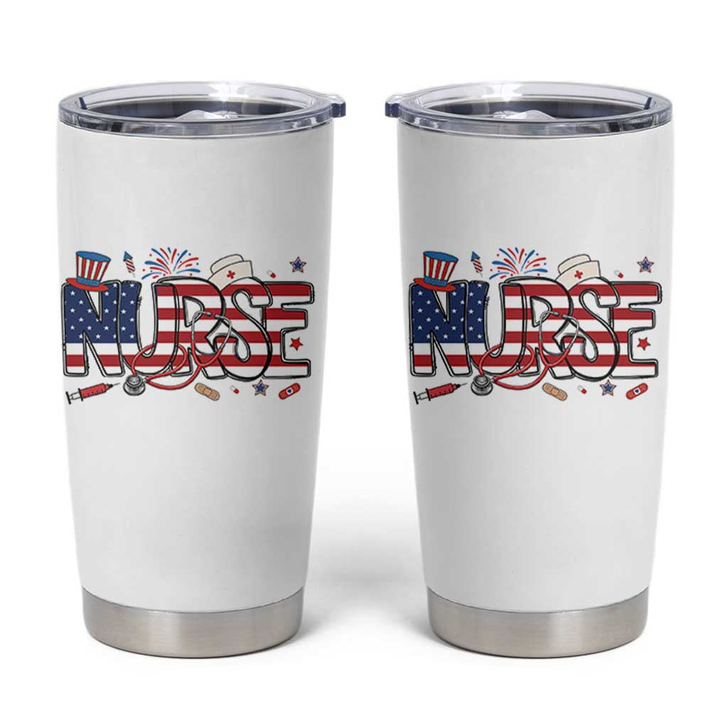 USA 250 Proud American Nurse Tumbler Cup Patriotic Healthcare Hero