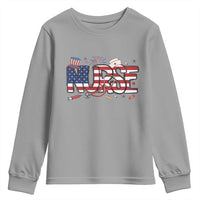 USA 250 Proud American Nurse Youth Sweatshirt Patriotic Healthcare Hero