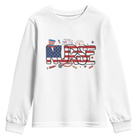 USA 250 Proud American Nurse Youth Sweatshirt Patriotic Healthcare Hero