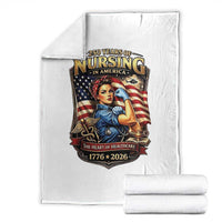 Patriotic Rosie Nurse Feminist Pride Throw Blanket 250 Years Of Nursing