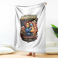 Patriotic Rosie Nurse Feminist Pride Throw Blanket 250 Years Of Nursing
