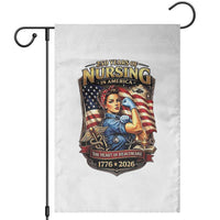 Patriotic Rosie Nurse Feminist Pride Garden Flag 250 Years Of Nursing