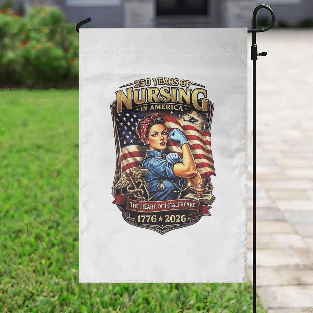 Patriotic Rosie Nurse Feminist Pride Garden Flag 250 Years Of Nursing