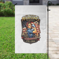 Patriotic Rosie Nurse Feminist Pride Garden Flag 250 Years Of Nursing