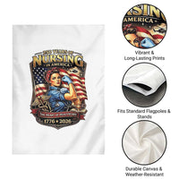 Patriotic Rosie Nurse Feminist Pride Garden Flag 250 Years Of Nursing