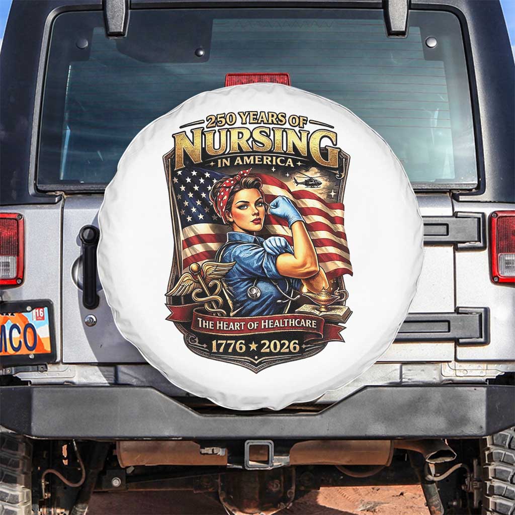 Patriotic Rosie Nurse Feminist Pride Spare Tire Cover 250 Years Of Nursing