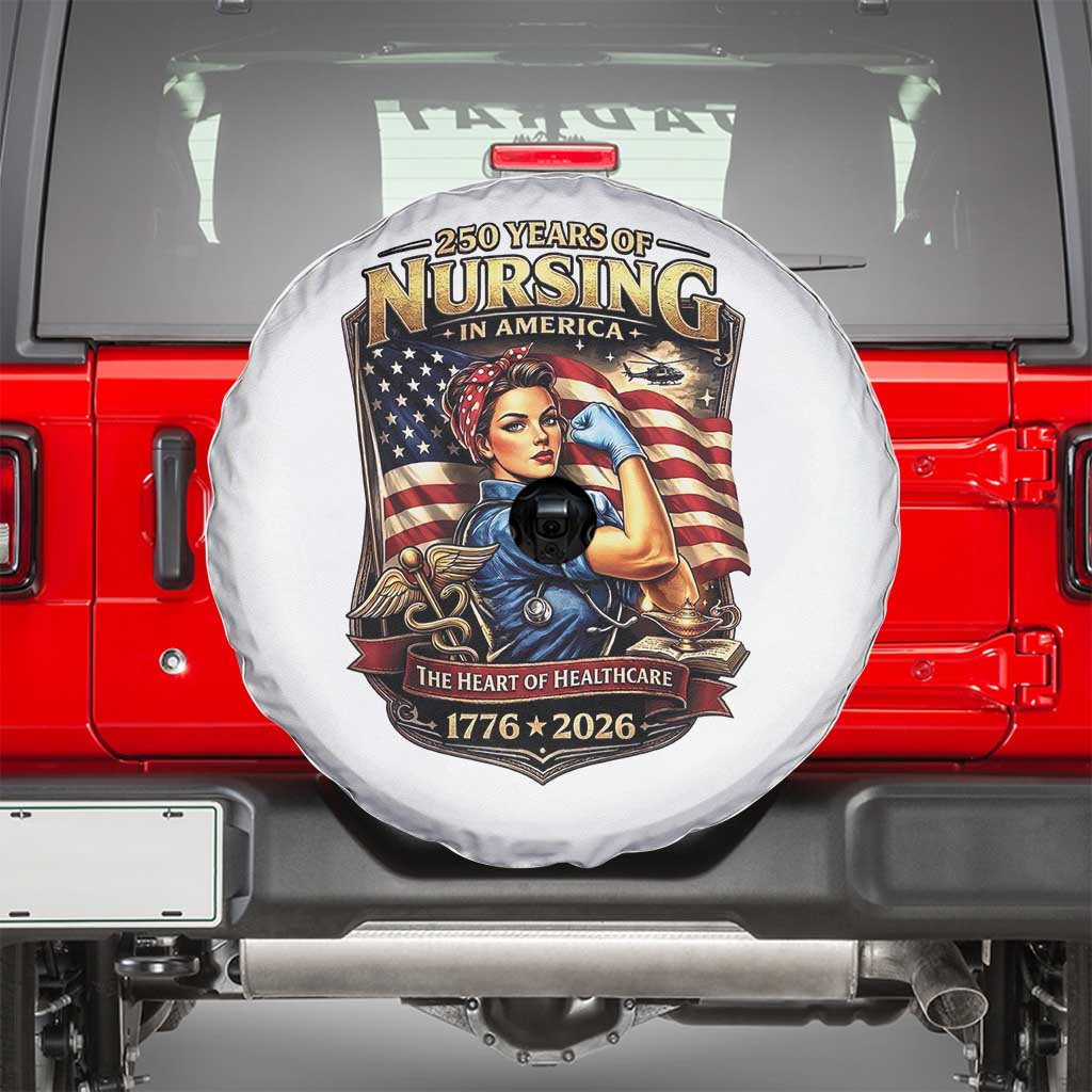 Patriotic Rosie Nurse Feminist Pride Spare Tire Cover 250 Years Of Nursing