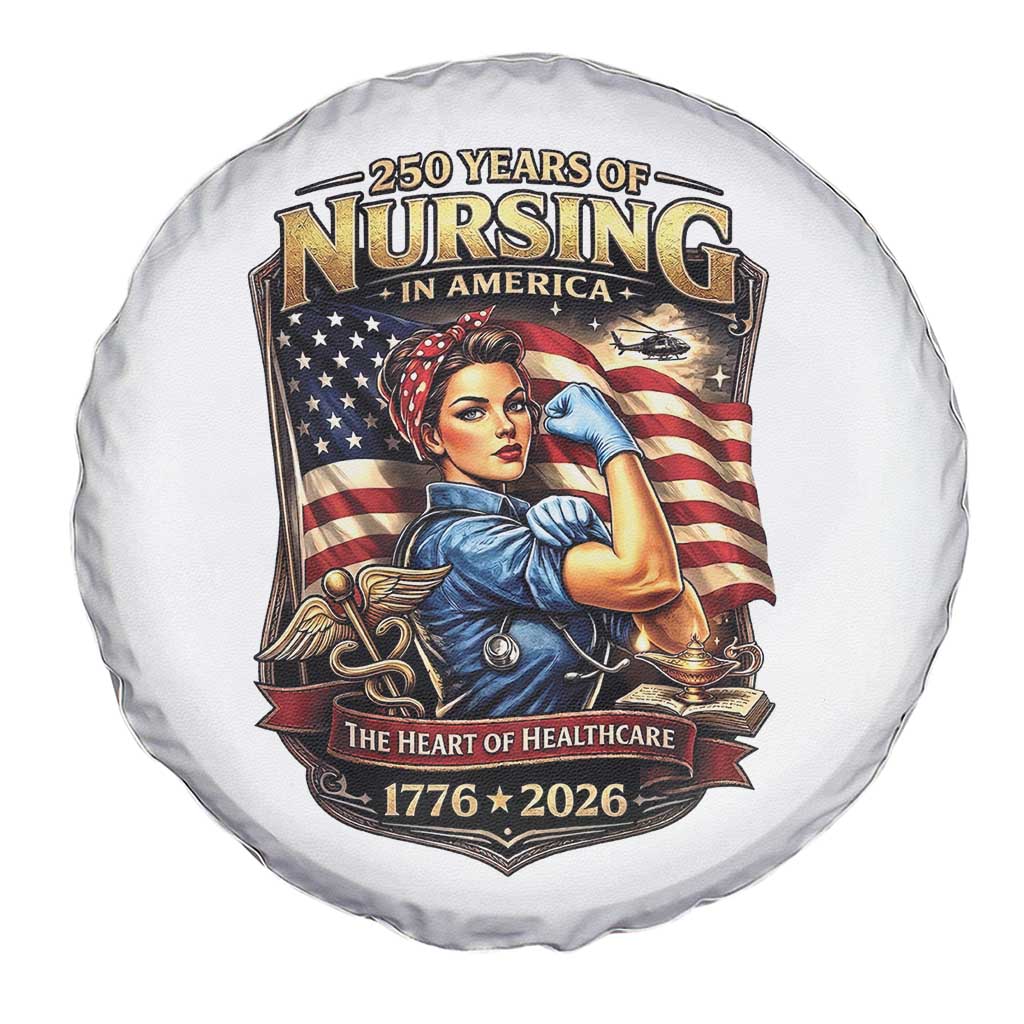 Patriotic Rosie Nurse Feminist Pride Spare Tire Cover 250 Years Of Nursing