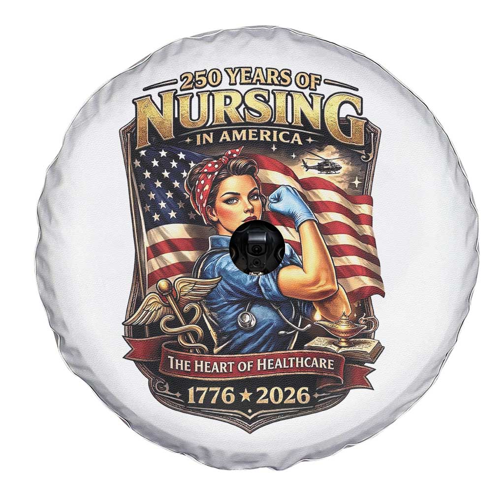 Patriotic Rosie Nurse Feminist Pride Spare Tire Cover 250 Years Of Nursing