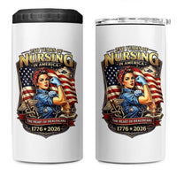 Patriotic Rosie Nurse Feminist Pride 4 in 1 Can Cooler Tumbler 250 Years Of Nursing