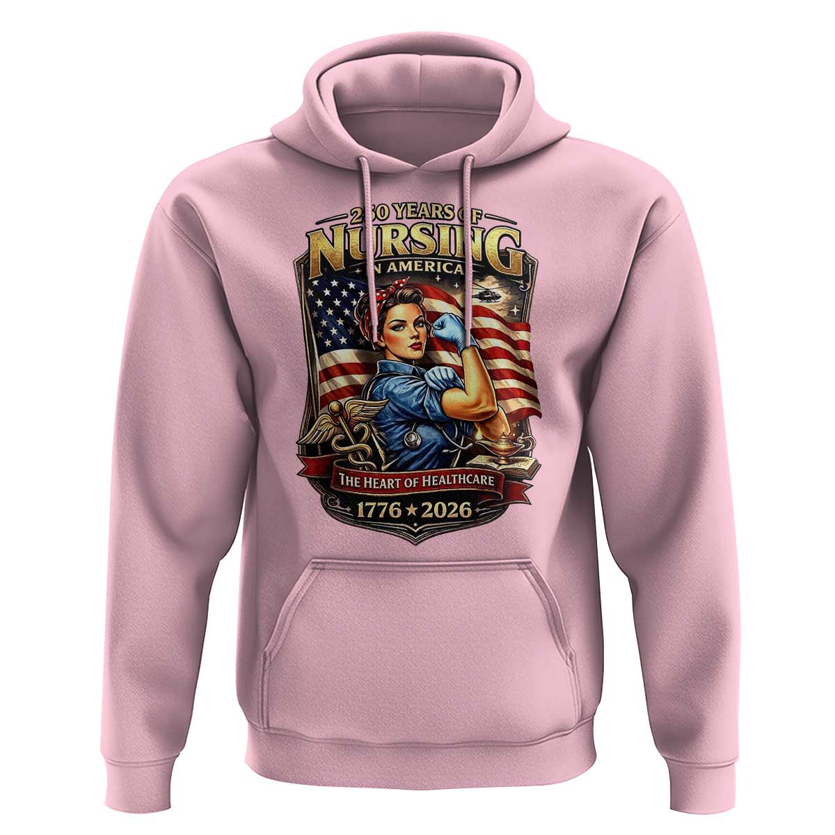 Patriotic Rosie Nurse Feminist Pride Hoodie 250 Years Of Nursing