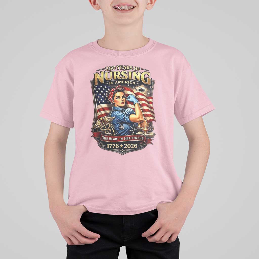 Patriotic Rosie Nurse Feminist Pride T Shirt For Kid 250 Years Of Nursing