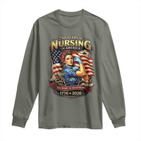 Patriotic Rosie Nurse Feminist Pride Long Sleeve Shirt 250 Years Of Nursing