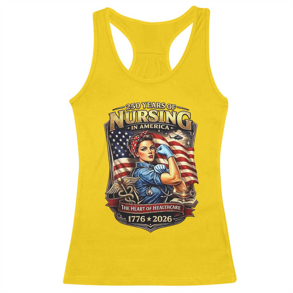Patriotic Rosie Nurse Feminist Pride Racerback Tank Top 250 Years Of Nursing