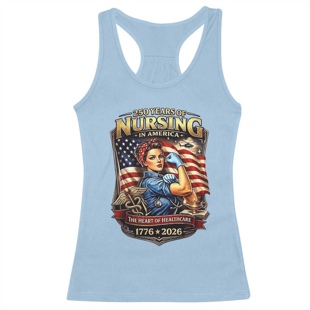 Patriotic Rosie Nurse Feminist Pride Racerback Tank Top 250 Years Of Nursing
