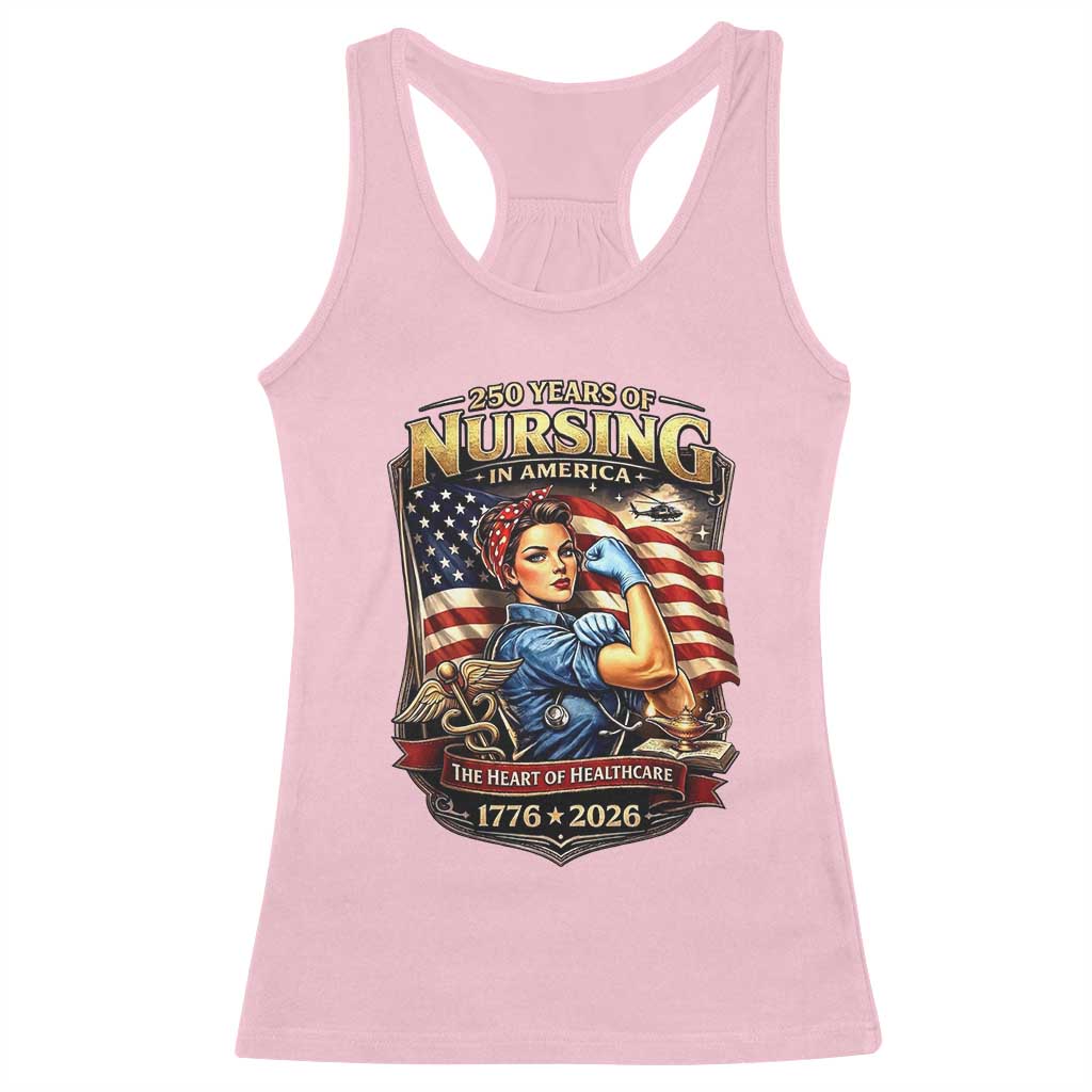 Patriotic Rosie Nurse Feminist Pride Racerback Tank Top 250 Years Of Nursing
