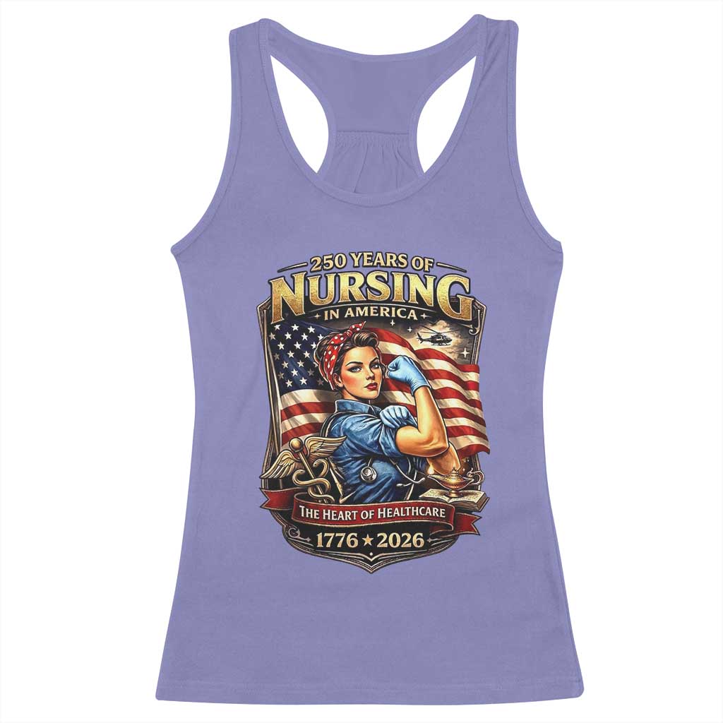 Patriotic Rosie Nurse Feminist Pride Racerback Tank Top 250 Years Of Nursing