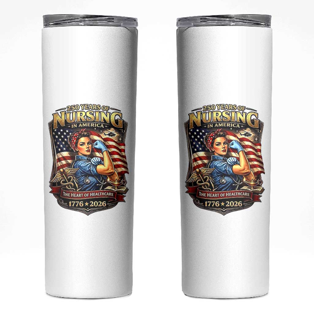 Patriotic Rosie Nurse Feminist Pride Skinny Tumbler 250 Years Of Nursing