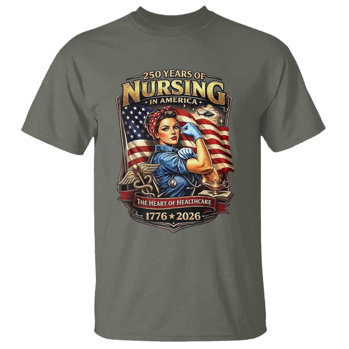 Patriotic Rosie Nurse Feminist Pride T Shirt 250 Years Of Nursing