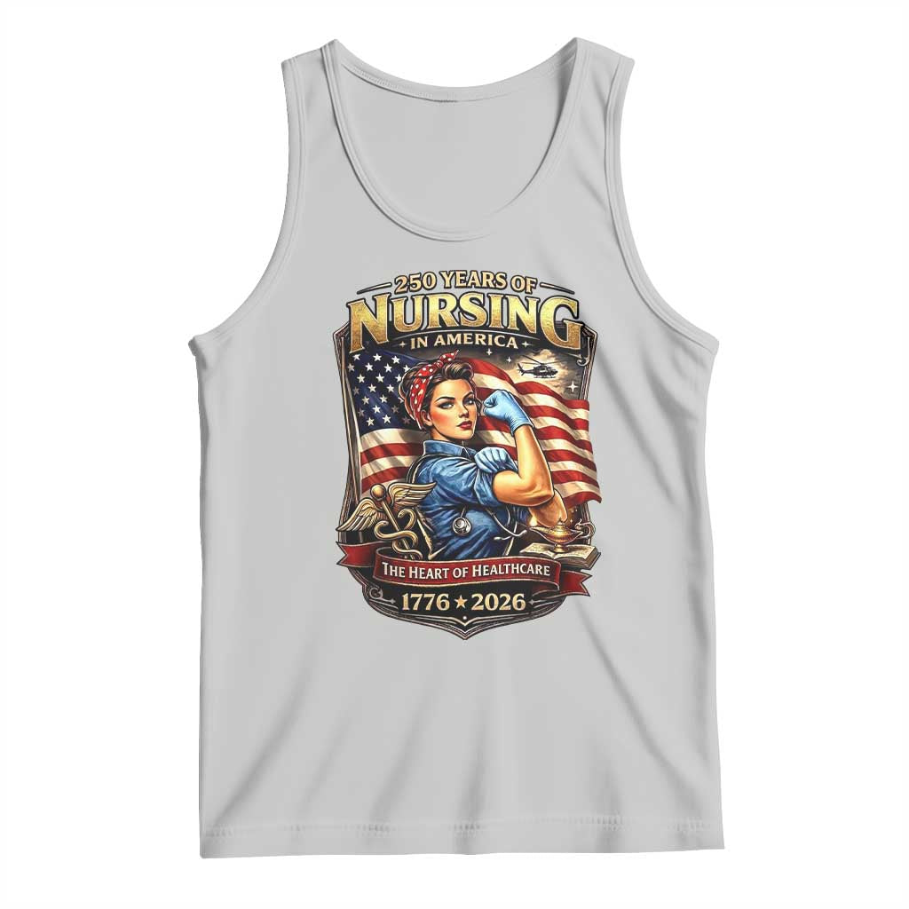 Patriotic Rosie Nurse Feminist Pride Tank Top 250 Years Of Nursing
