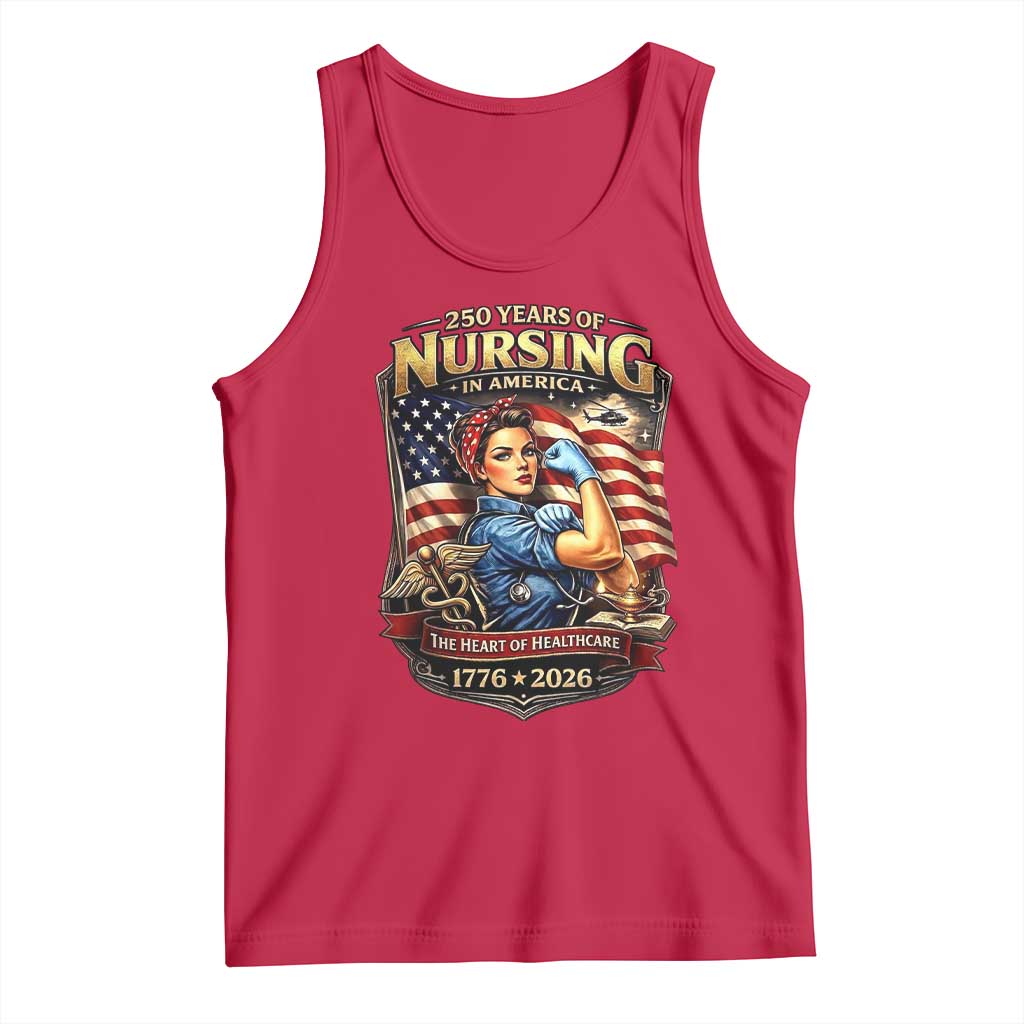 Patriotic Rosie Nurse Feminist Pride Tank Top 250 Years Of Nursing