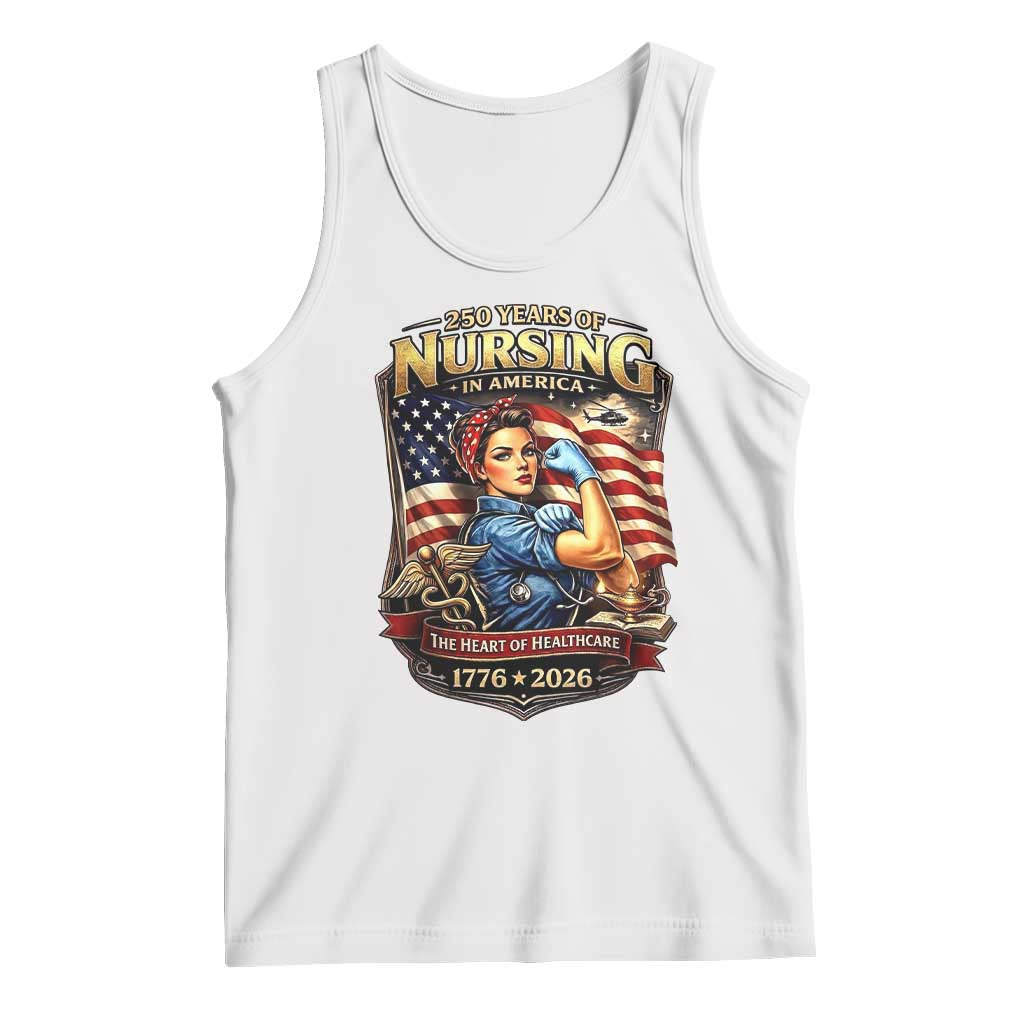 Patriotic Rosie Nurse Feminist Pride Tank Top 250 Years Of Nursing