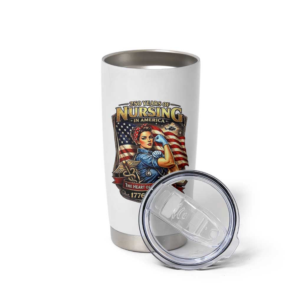 Patriotic Rosie Nurse Feminist Pride Tumbler Cup 250 Years Of Nursing