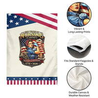 Patriotic Rosie Nurse Feminist Pride Garden Flag 250 Years Of Nursing
