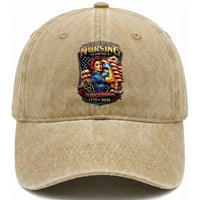Patriotic Rosie Nurse Feminist Pride Washed Cotton Baseball Cap 250 Years Of Nursing