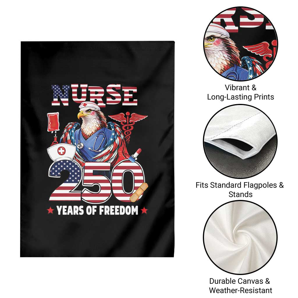 Bald Eagle Nurse 250 Years Of Freedom Garden Flag Patriotic American Nurse Gift