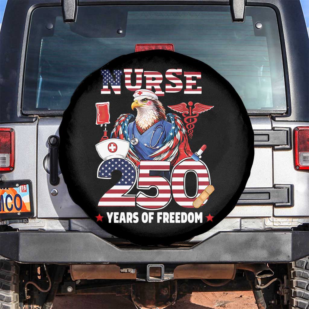 Bald Eagle Nurse 250 Years Of Freedom Spare Tire Cover Patriotic American Nurse Gift