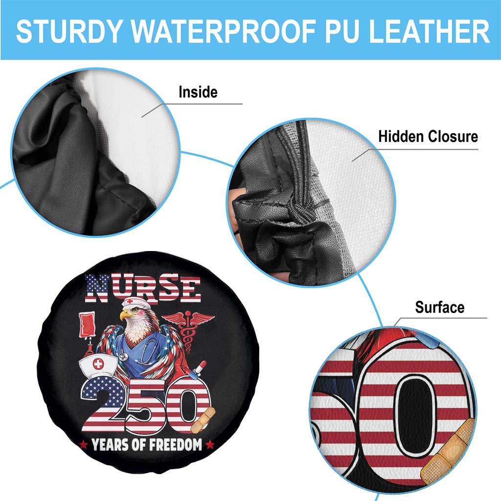 Bald Eagle Nurse 250 Years Of Freedom Spare Tire Cover Patriotic American Nurse Gift