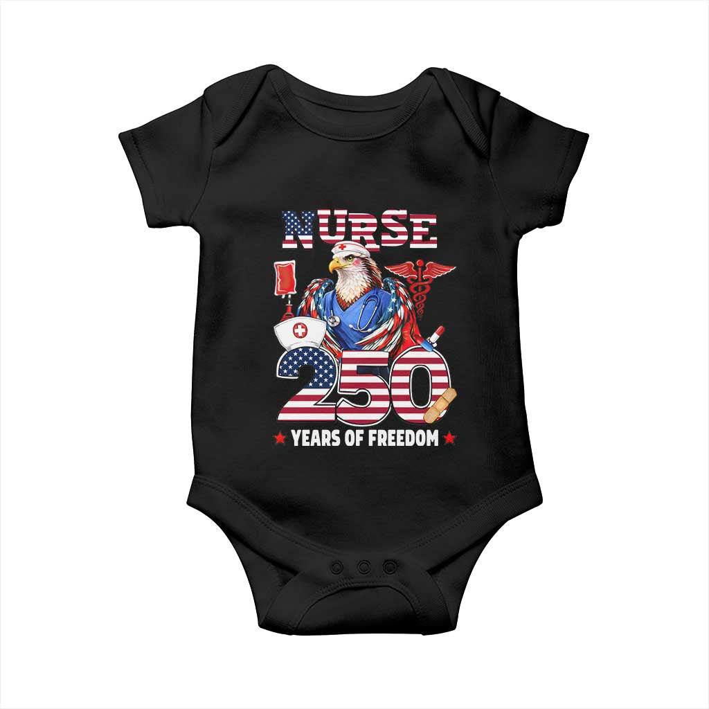 Bald Eagle Nurse 250 Years Of Freedom Baby Onesie Patriotic American Nurse Gift
