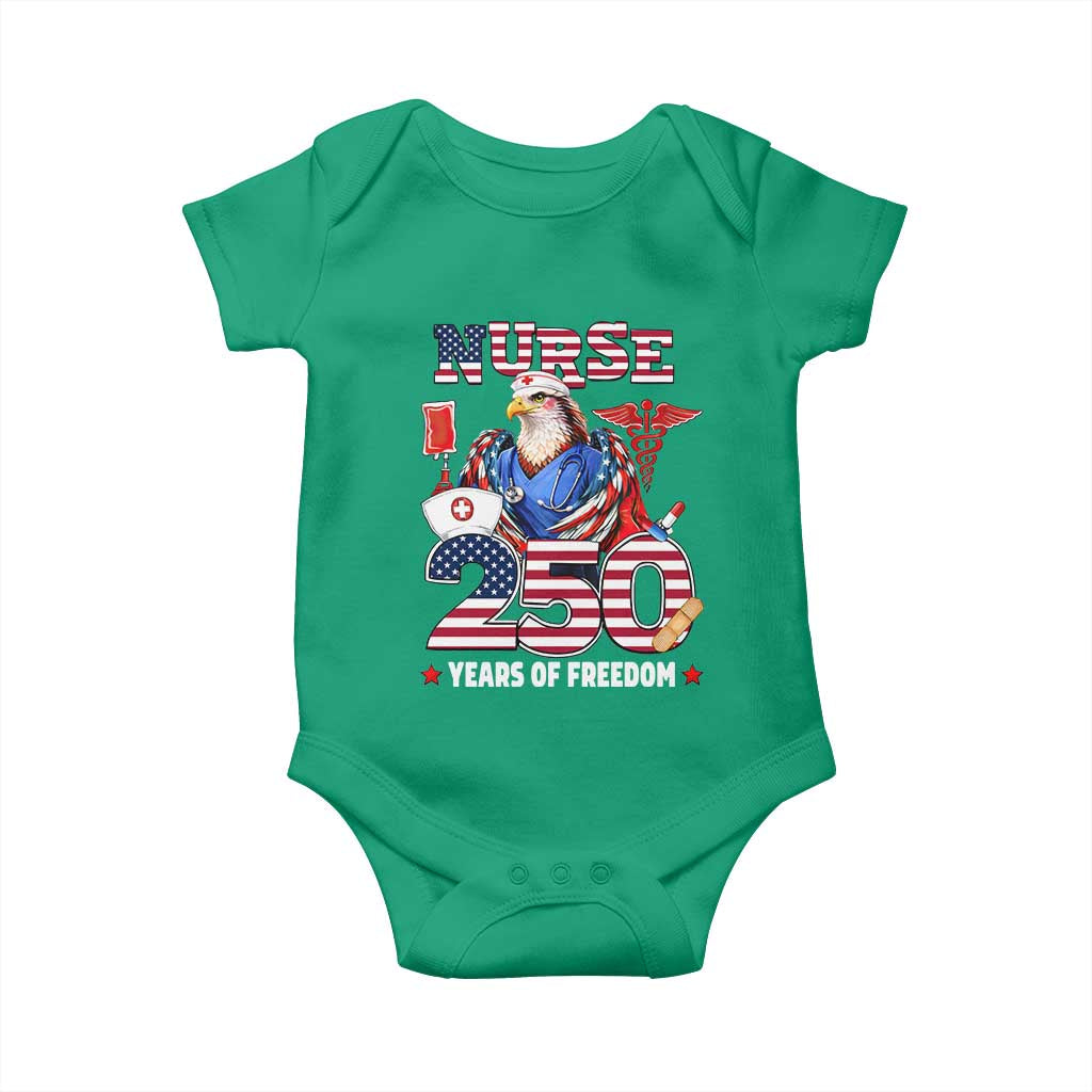 Bald Eagle Nurse 250 Years Of Freedom Baby Onesie Patriotic American Nurse Gift