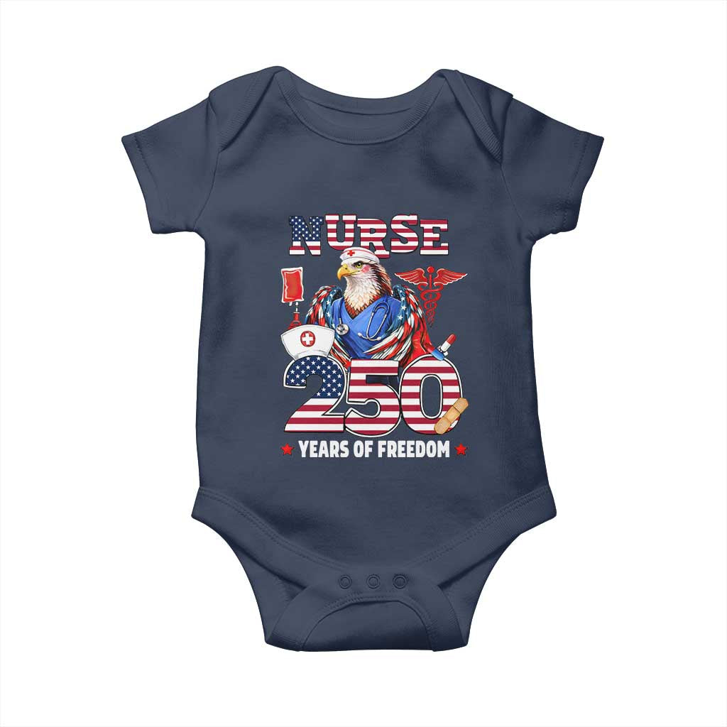 Bald Eagle Nurse 250 Years Of Freedom Baby Onesie Patriotic American Nurse Gift