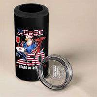 Bald Eagle Nurse 250 Years Of Freedom 4 in 1 Can Cooler Tumbler Patriotic American Nurse Gift