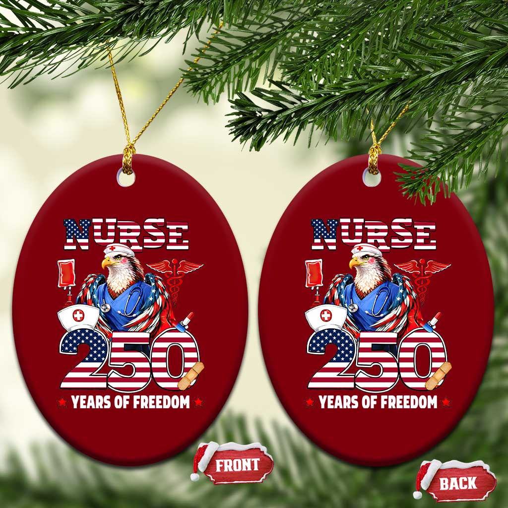 Bald Eagle Nurse 250 Years Of Freedom Ceramic Ornament Patriotic American Nurse Gift