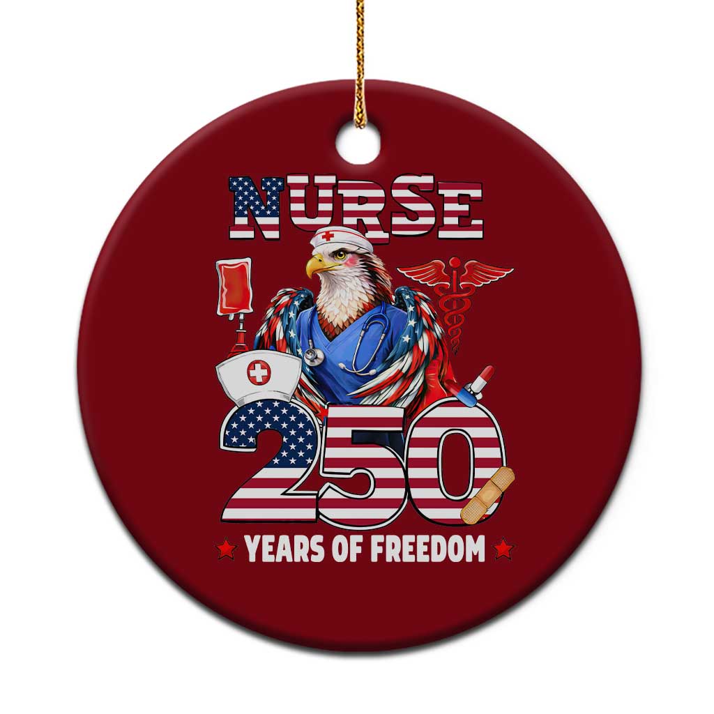 Bald Eagle Nurse 250 Years Of Freedom Ceramic Ornament Patriotic American Nurse Gift