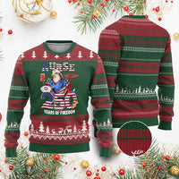 Bald Eagle Nurse 250 Years Of Freedom Ugly Christmas Sweater Patriotic American Nurse Gift
