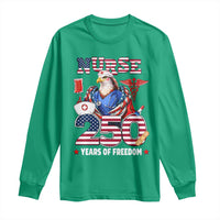 Bald Eagle Nurse 250 Years Of Freedom Long Sleeve Shirt Patriotic American Nurse Gift