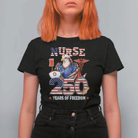 Bald Eagle Nurse 250 Years Of Freedom T Shirt For Women Patriotic American Nurse Gift