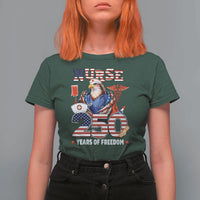 Bald Eagle Nurse 250 Years Of Freedom T Shirt For Women Patriotic American Nurse Gift