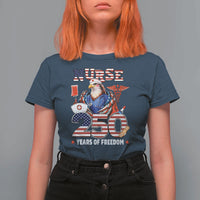 Bald Eagle Nurse 250 Years Of Freedom T Shirt For Women Patriotic American Nurse Gift