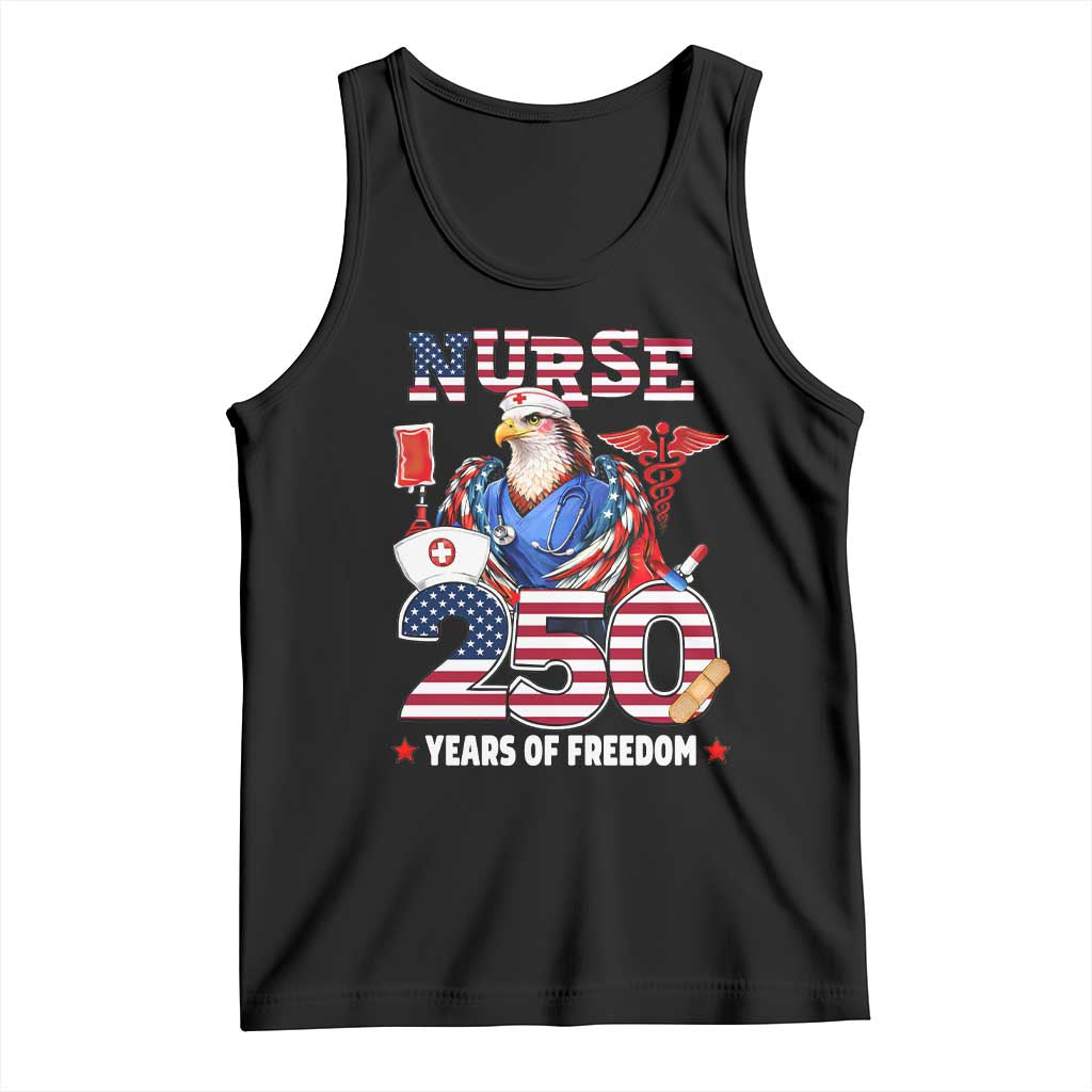 Bald Eagle Nurse 250 Years Of Freedom Tank Top Patriotic American Nurse Gift