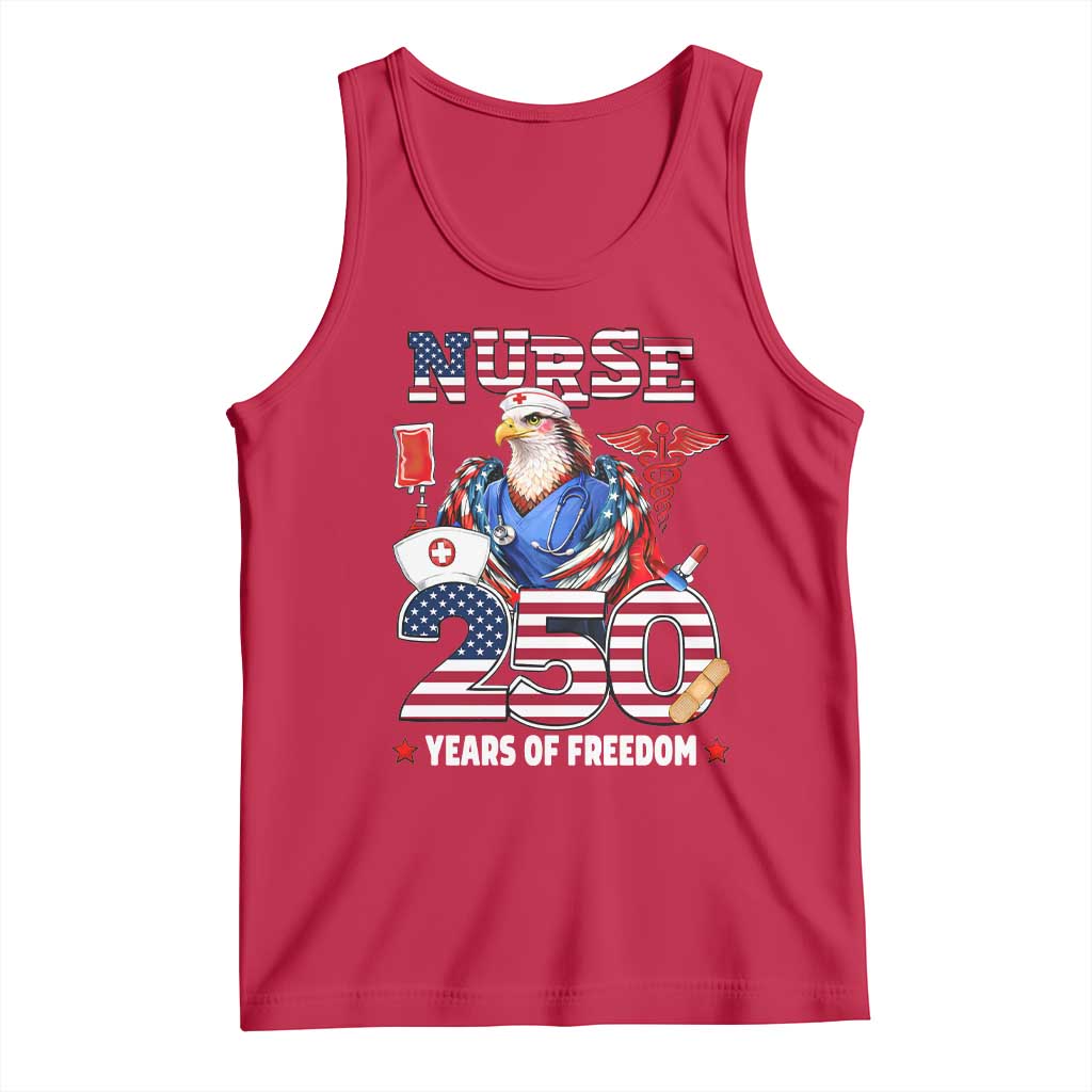 Bald Eagle Nurse 250 Years Of Freedom Tank Top Patriotic American Nurse Gift