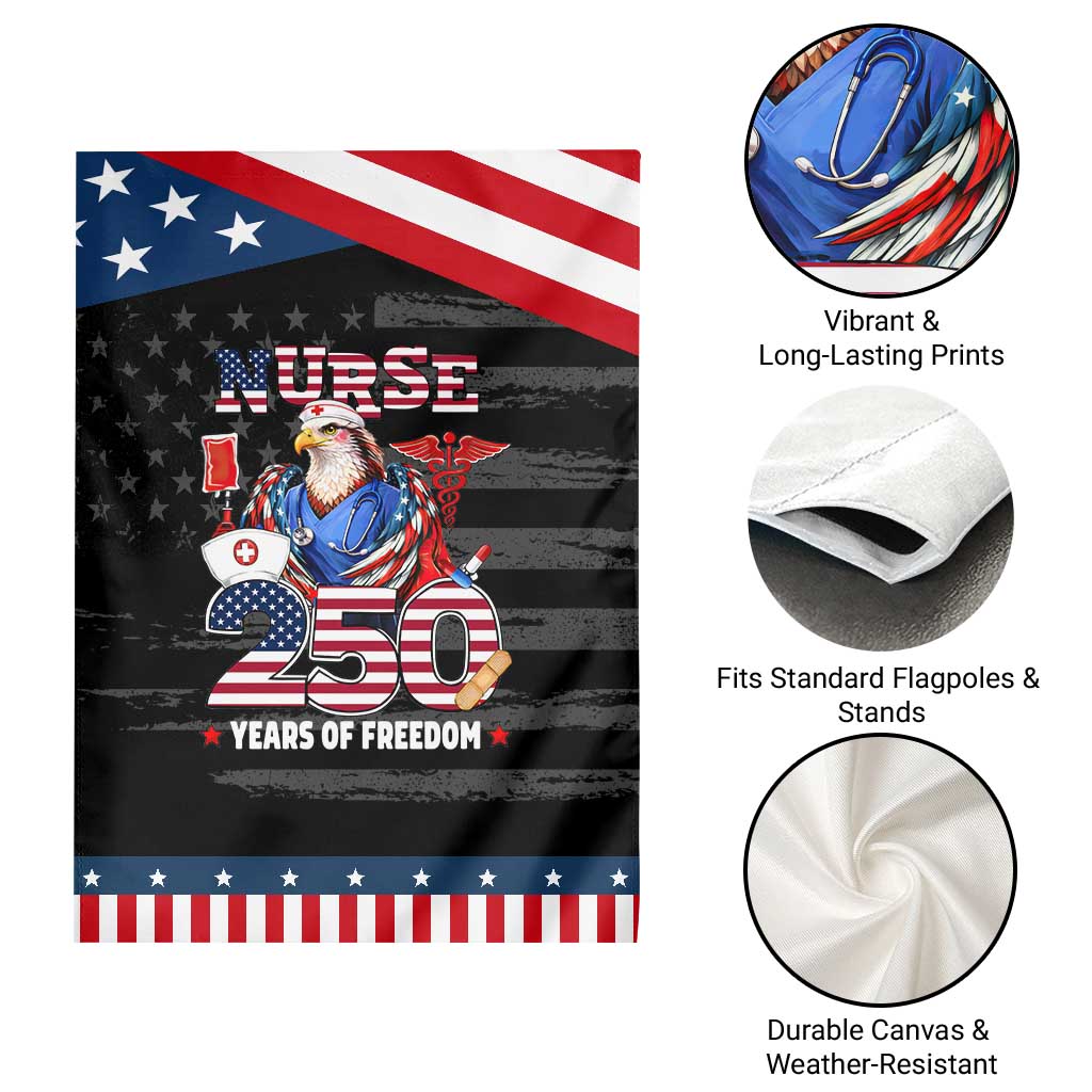 Bald Eagle Nurse 250 Years Of Freedom Garden Flag Patriotic American Nurse Gift