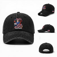 Bald Eagle Nurse 250 Years Of Freedom Washed Cotton Baseball Cap Patriotic American Nurse Gift