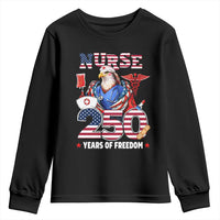 Bald Eagle Nurse 250 Years Of Freedom Youth Sweatshirt Patriotic American Nurse Gift